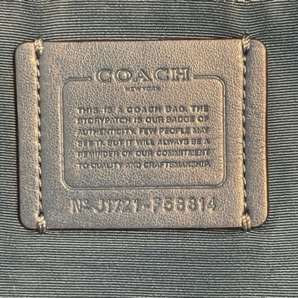 COACH Unisex Blue Nylon and Leather Medium size Backpack F58814 Vintage - Picture 12 of 13